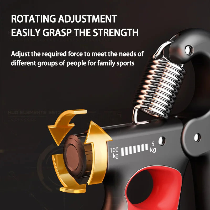 Adjustable Grip Strengthener for Hand and Wrist - 5-60/100/150Kg Muscle Recovery and Fitness Exercise Tool