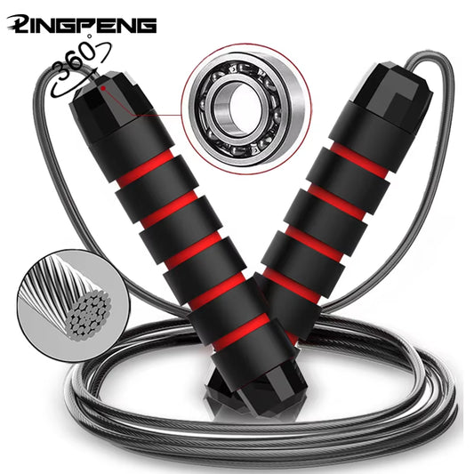Adjustable Tangle-Free Speed Jump Rope with Ball Bearings and Foam Handles for Home Fitness and Body Slimming Workouts